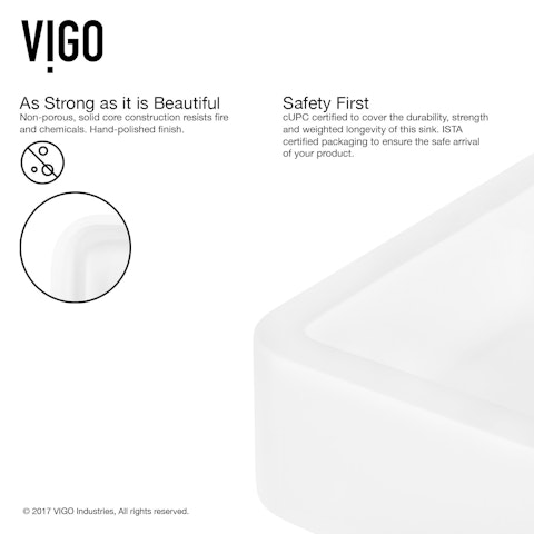 Petunia Modern White Matte Stone 23 in. L x 16 in. W x 6 in. H Rectangular Vessel Bathroom Sink - image 6 - other