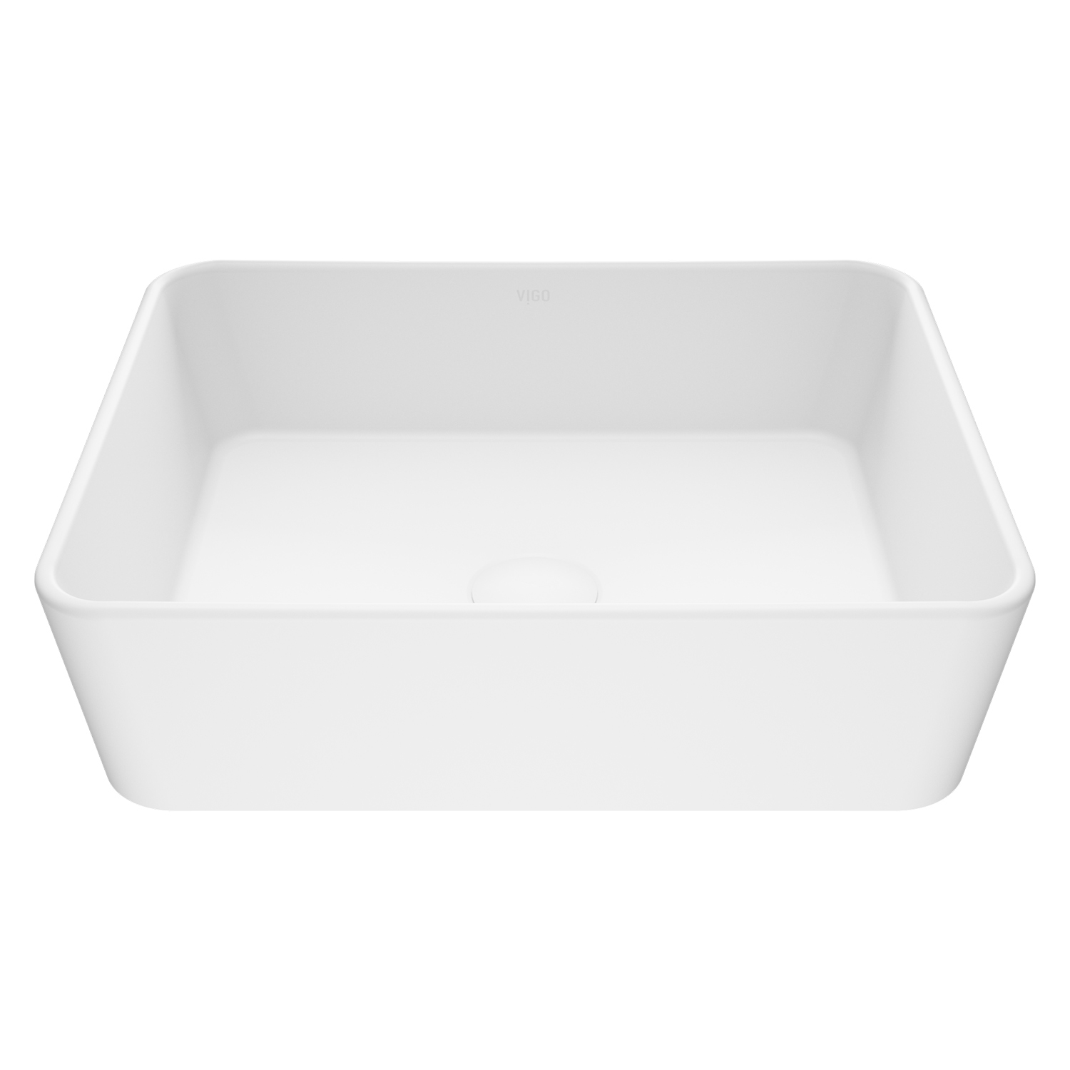 Marigold Modern White Matte Stone 18 in. L x 14 in. W x 5 in. H Rectangular Vessel Bathroom Sink