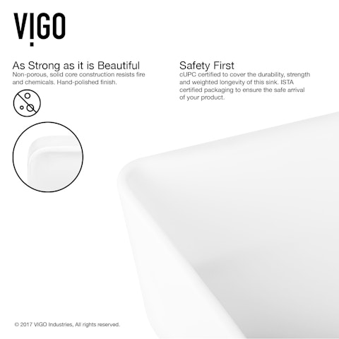 Marigold Modern White Matte Stone 18 in. L x 14 in. W x 5 in. H Rectangular Vessel Bathroom Sink - image 6 - other