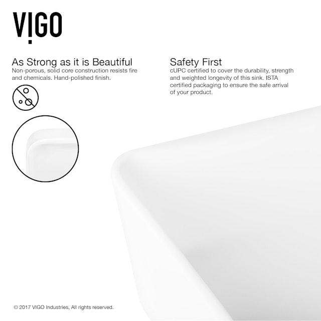 Marigold Modern White Matte Stone 18 in. L x 14 in. W x 5 in. H Rectangular Vessel Bathroom Sink - image 6 - other