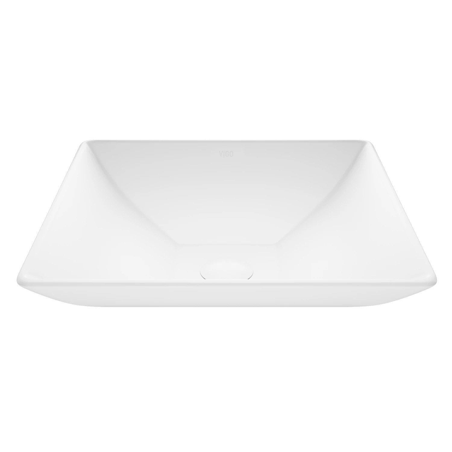 Hibiscus Modern White Matte Stone 16 in. L x 16 in. W x 5 in. H Square Vessel Bathroom Sink