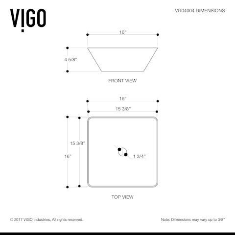 Hibiscus Modern White Matte Stone 16 in. L x 16 in. W x 5 in. H Square Vessel Bathroom Sink - image 10 - other