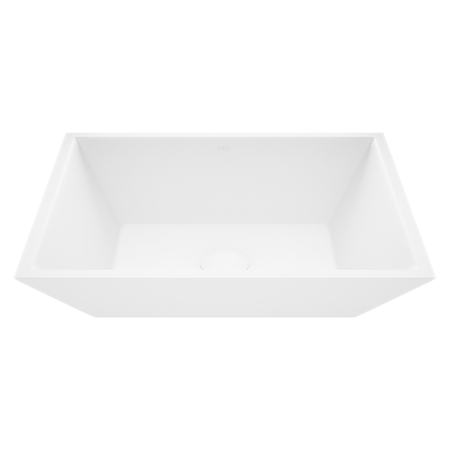 Vinca Modern White Matte Stone 18 in. L x 14 in. W x 5 in. H Rectangular Vessel Bathroom Sink
