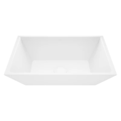 Vinca Modern White Matte Stone 18 in. L x 14 in. W x 5 in. H Rectangular Vessel Bathroom Sink