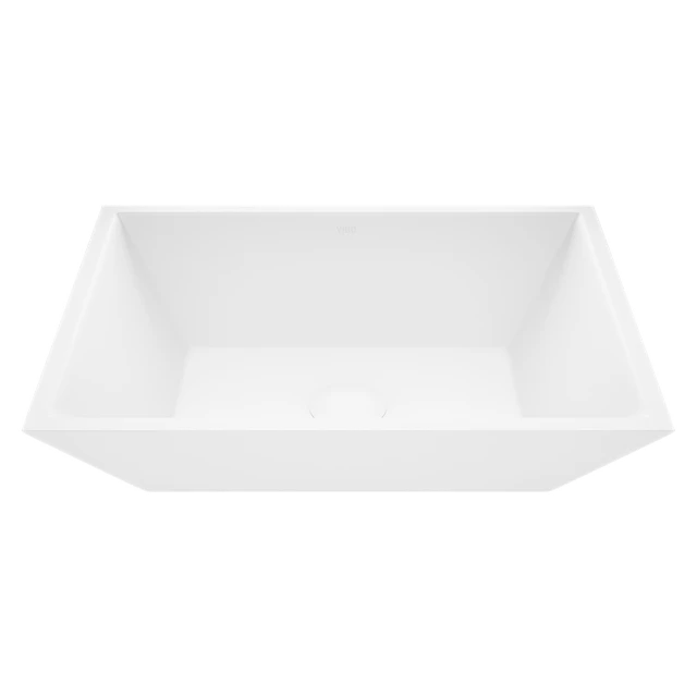 Vinca Modern White Matte Stone 18 in. L x 14 in. W x 5 in. H Rectangular Vessel Bathroom Sink - angle 1 - other