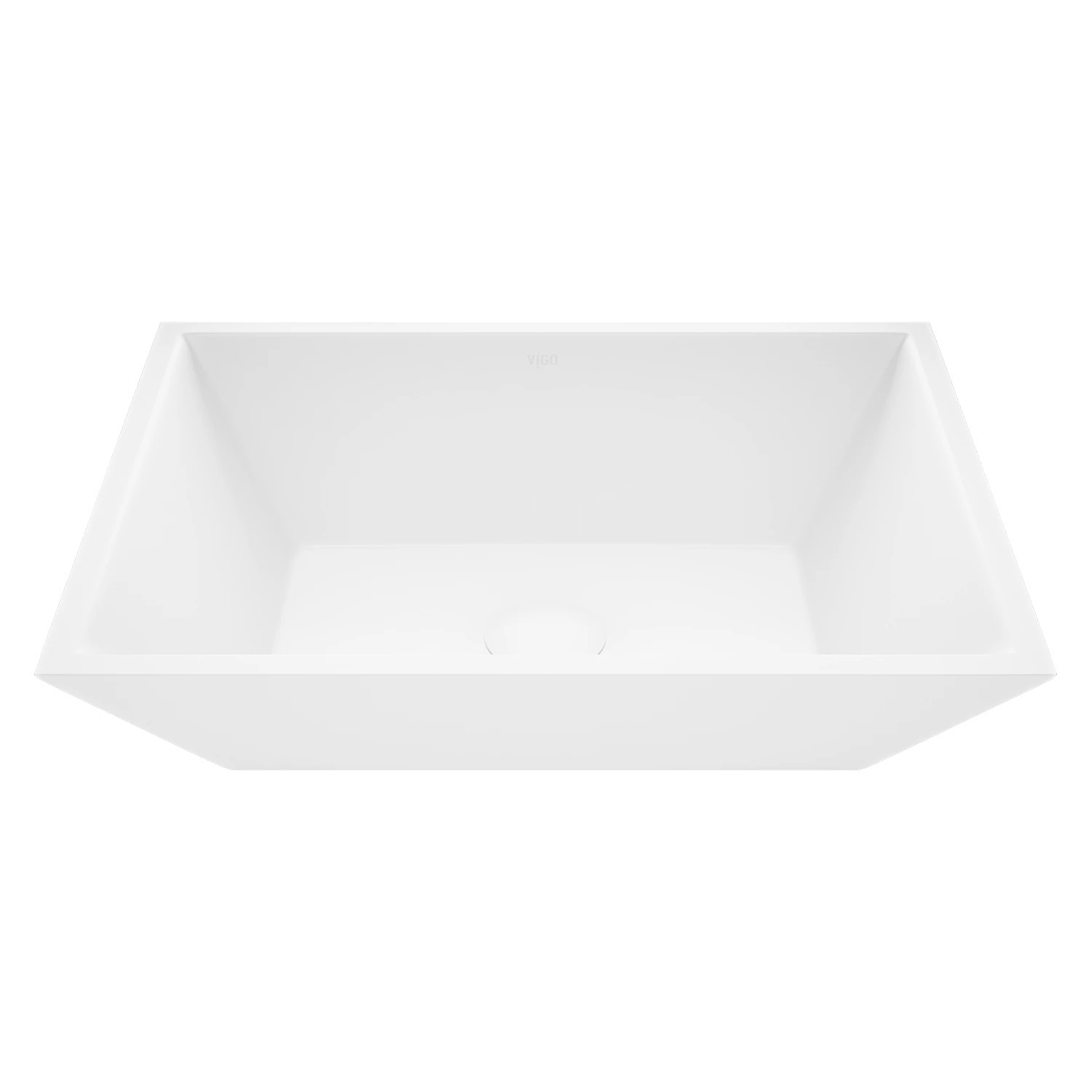 Vinca Modern White Matte Stone 18 in. L x 14 in. W x 5 in. H Rectangular Vessel Bathroom Sink