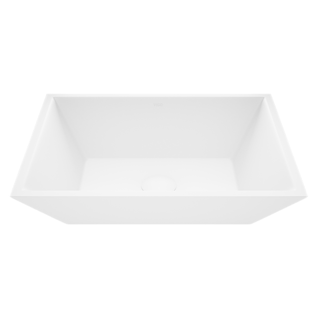 Vinca Modern White Matte Stone 18 in. L x 14 in. W x 5 in. H Rectangular Vessel Bathroom Sink - image 1 - other