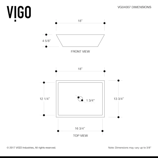 Vinca Modern White Matte Stone 18 in. L x 14 in. W x 5 in. H Rectangular Vessel Bathroom Sink - angle 10 - other