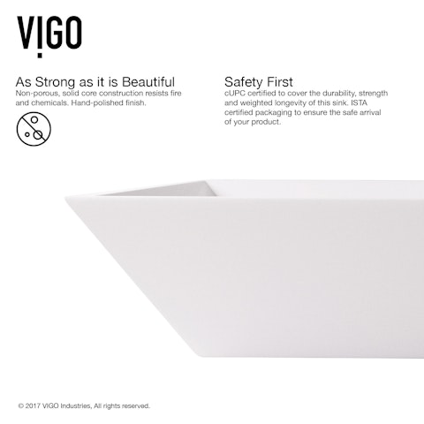 Vinca Modern White Matte Stone 18 in. L x 14 in. W x 5 in. H Rectangular Vessel Bathroom Sink - image 6 - other