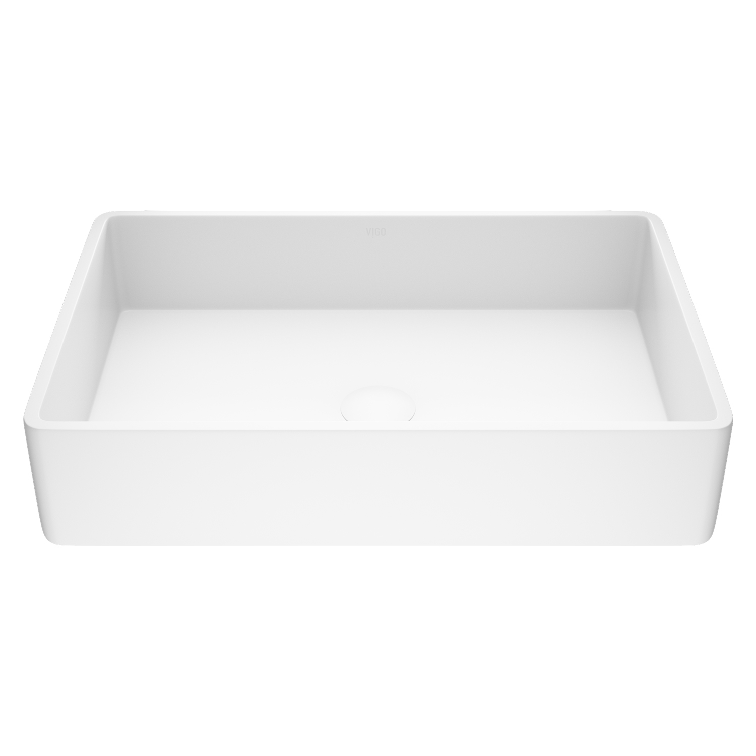 Magnolia Modern White Matte Stone 21 in. L x 14 in. W x 5 in. H Rectangular Vessel Bathroom Sink