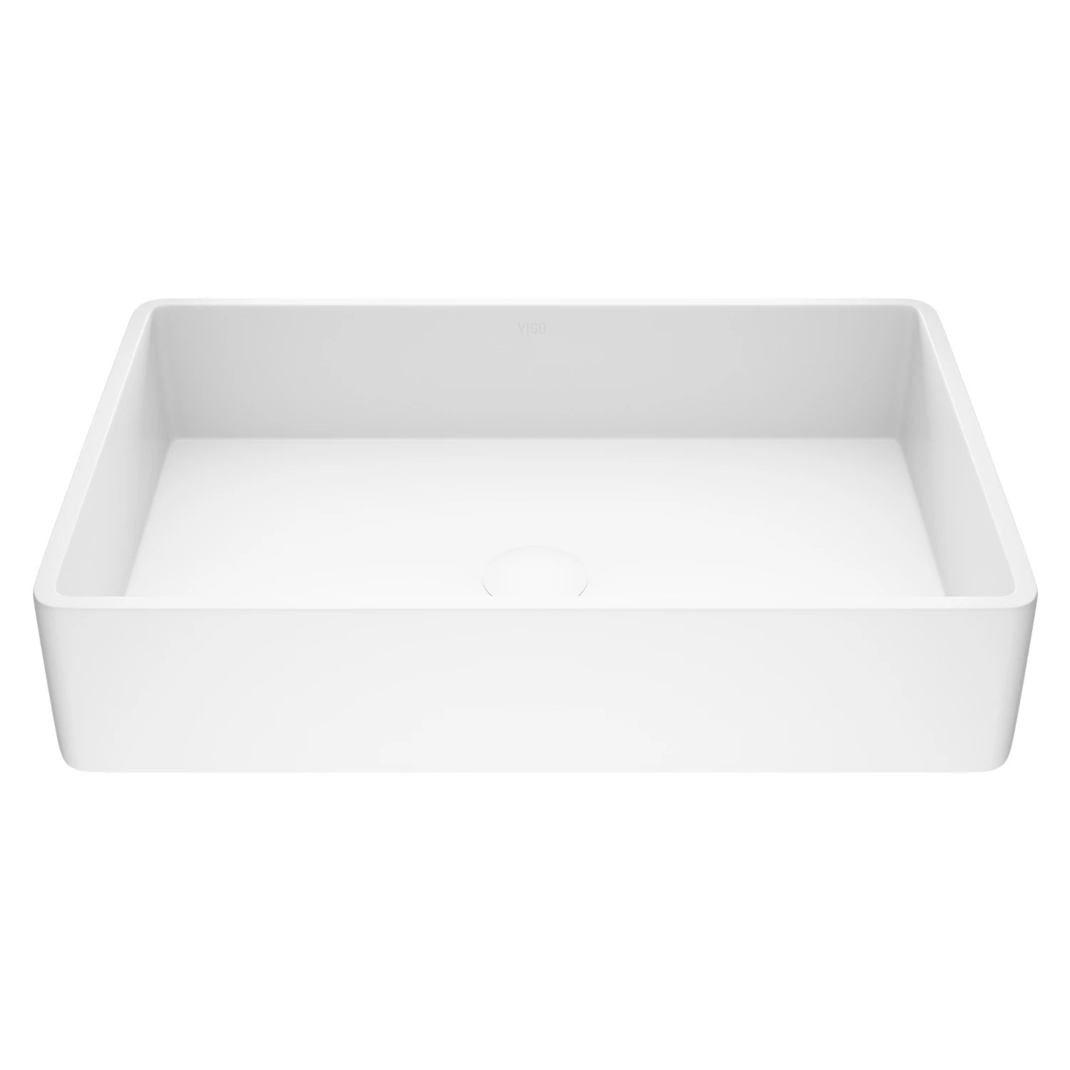 Magnolia Modern White Matte Stone 21 in. L x 14 in. W x 5 in. H Rectangular Vessel Bathroom Sink