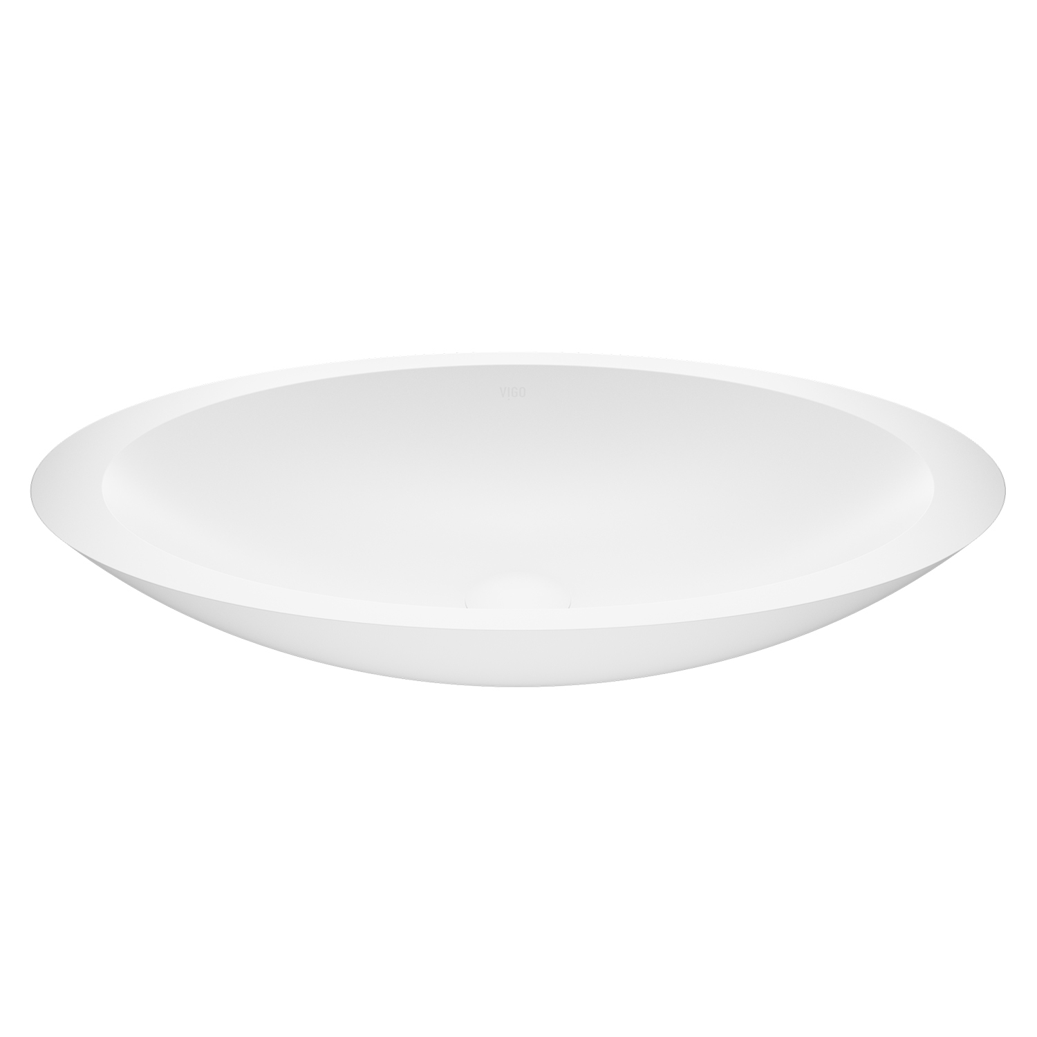 Wisteria Modern White Matte Stone 23 in. L x 14 in. W x 4 in. H Oval Vessel Bathroom Sink