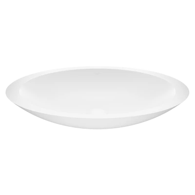 Wisteria Modern White Matte Stone 23 in. L x 14 in. W x 4 in. H Oval Vessel Bathroom Sink