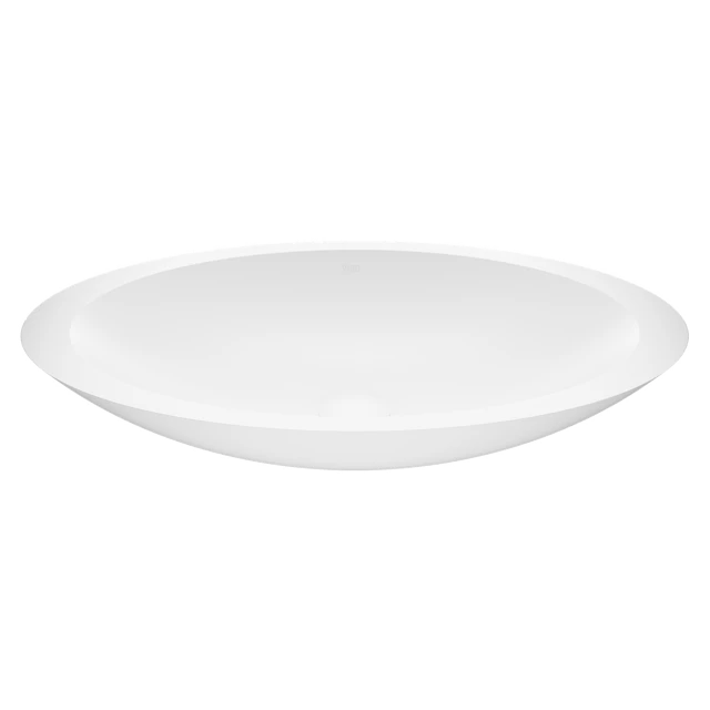 Wisteria Modern White Matte Stone 23 in. L x 14 in. W x 4 in. H Oval Vessel Bathroom Sink - angle 1 - other