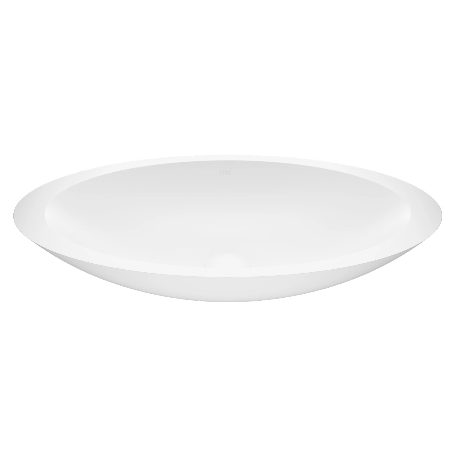 Wisteria Modern White Matte Stone 23 in. L x 14 in. W x 4 in. H Oval Vessel Bathroom Sink