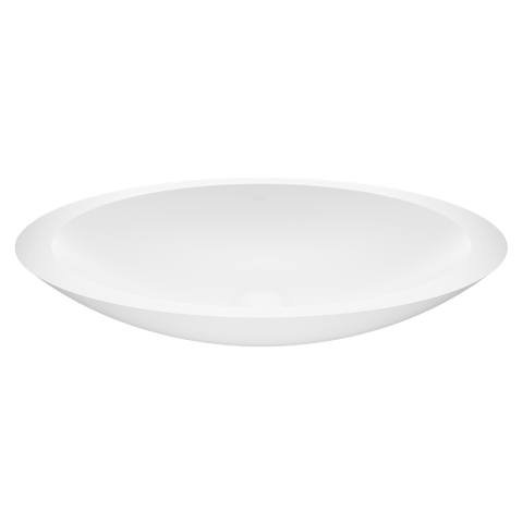 Wisteria Modern White Matte Stone 23 in. L x 14 in. W x 4 in. H Oval Vessel Bathroom Sink - image 1 - other