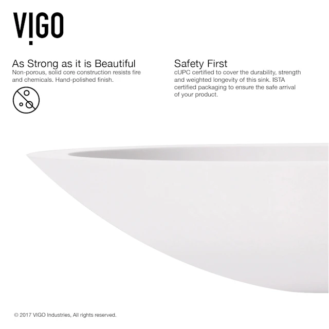 Wisteria Modern White Matte Stone 23 in. L x 14 in. W x 4 in. H Oval Vessel Bathroom Sink - angle 6 - other