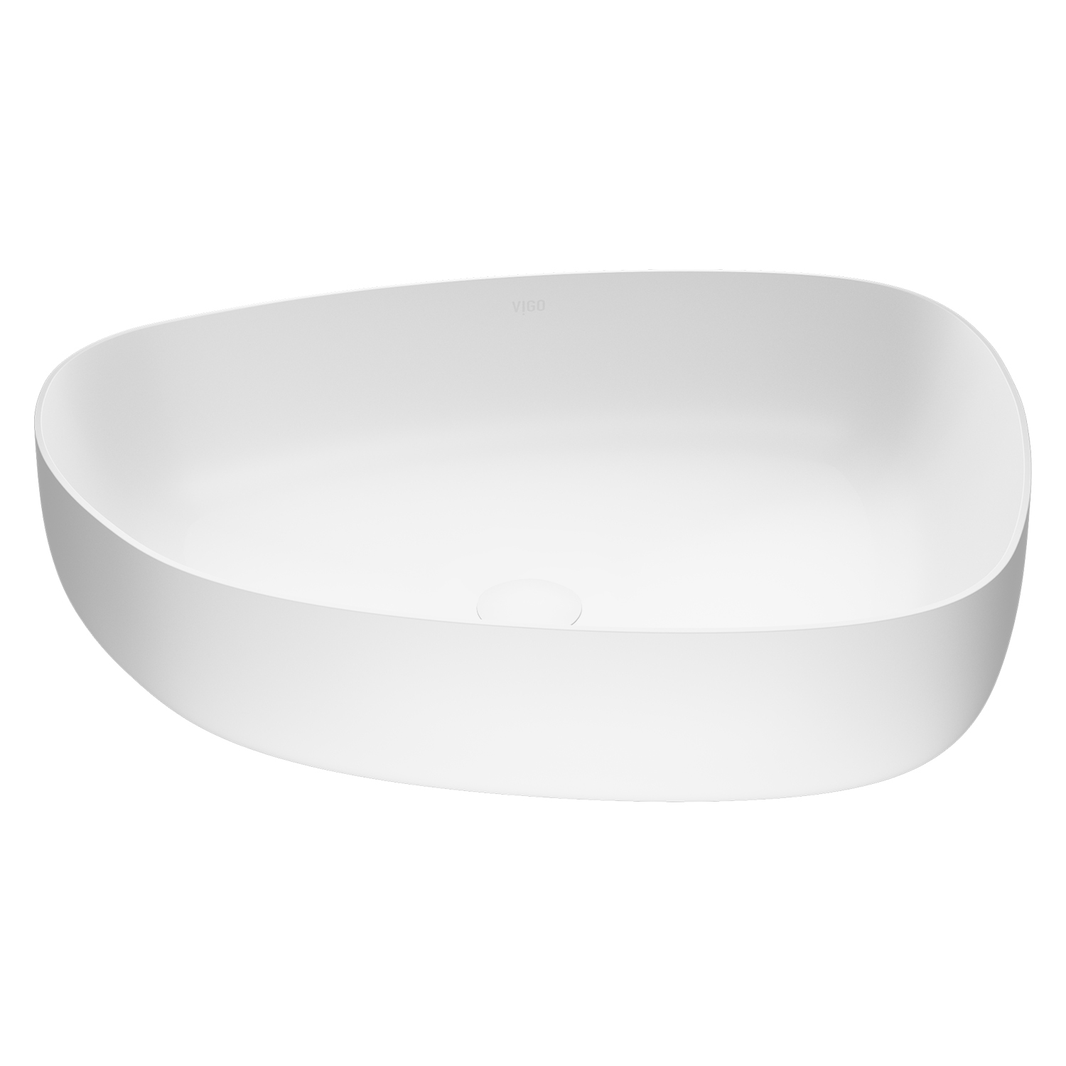 Peony Modern White Matte Stone 20 in. L x 15 in. W x 5 in. H Vessel Bathroom Sink