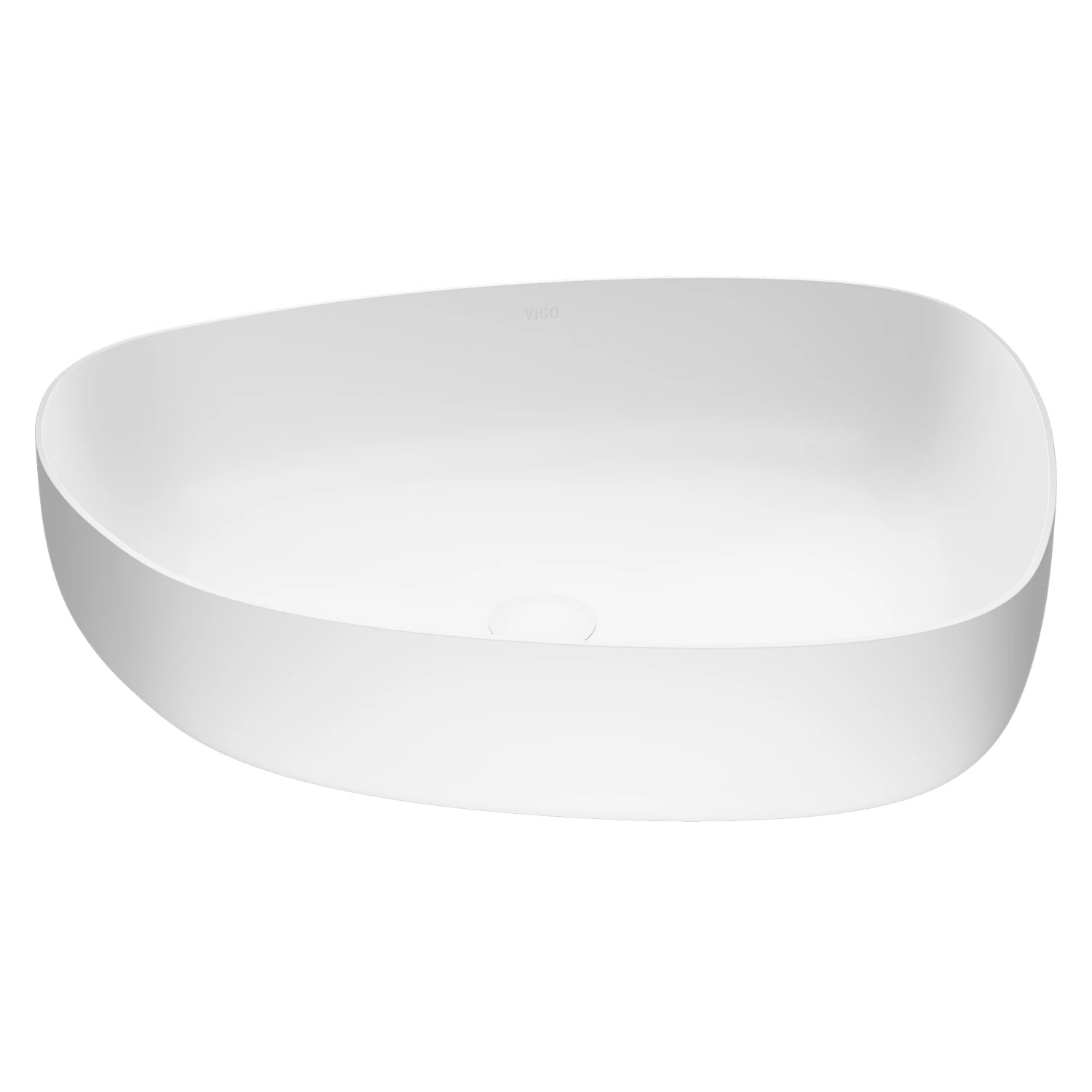 Peony Modern White Matte Stone 20 in. L x 15 in. W x 5 in. H Vessel Bathroom Sink