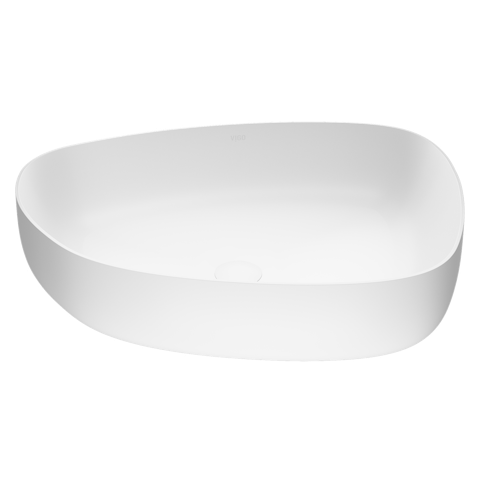 Peony Modern White Matte Stone 20 in. L x 15 in. W x 5 in. H Vessel Bathroom Sink - image 1 - other