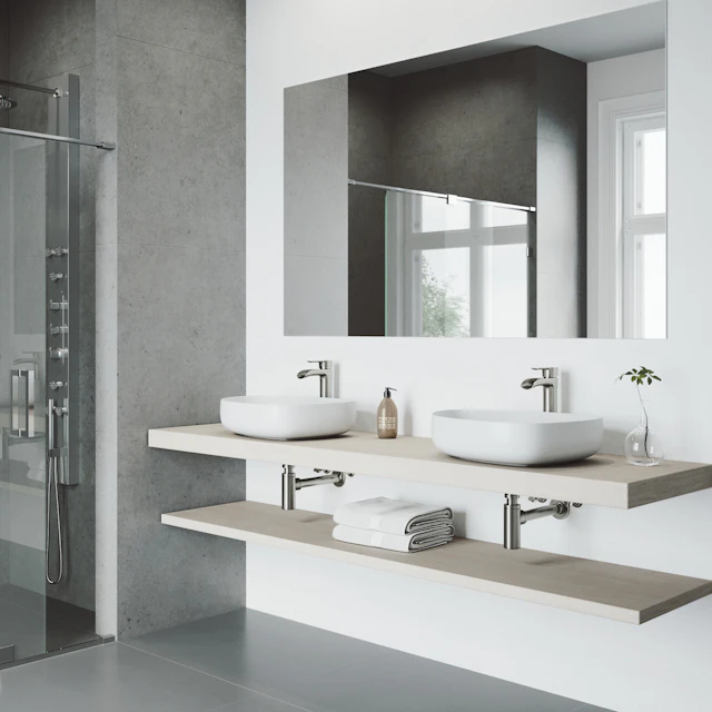 Peony Modern White Matte Stone 20 in. L x 15 in. W x 5 in. H Vessel Bathroom Sink - angle 3 - other