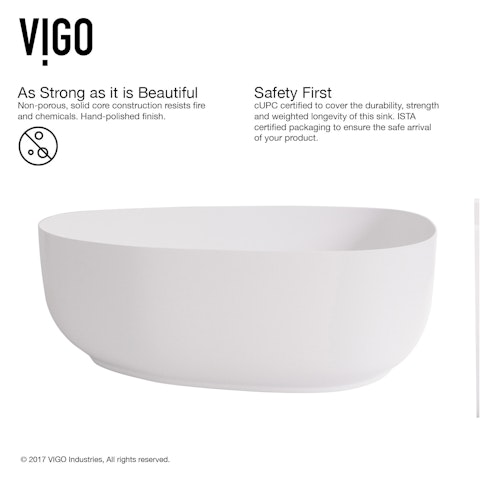 Peony Modern White Matte Stone 20 in. L x 15 in. W x 5 in. H Vessel Bathroom Sink - image 6 - other