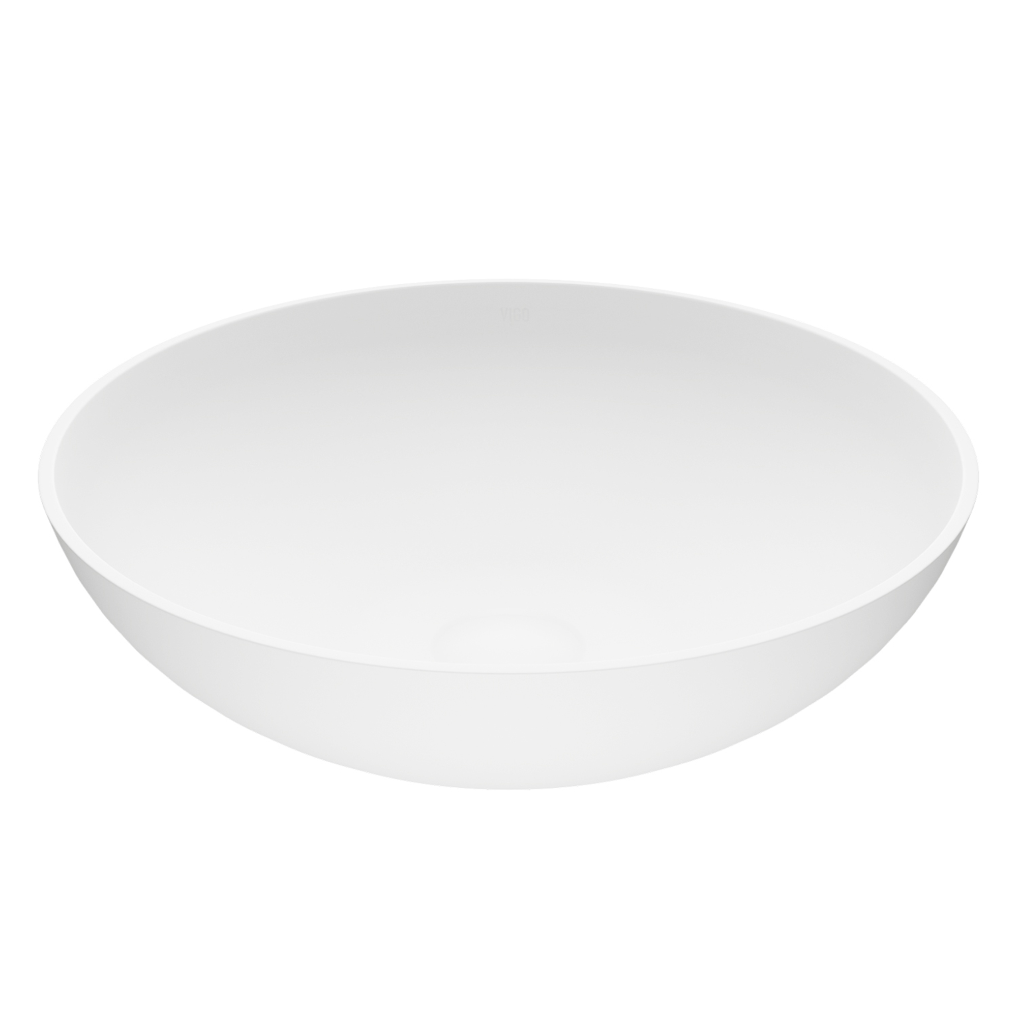 Lotus Modern White Matte Stone 16 in. L x 16 in. W x 5 in. H Round Vessel Bathroom Sink