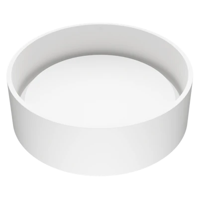 Anvil Modern White Matte Stone 16 in. L x 16 in. W x 5 in. H Round Vessel Bathroom Sink