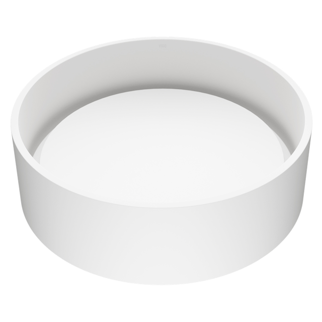 Anvil Modern White Matte Stone 16 in. L x 16 in. W x 5 in. H Round Vessel Bathroom Sink - image 1 - other