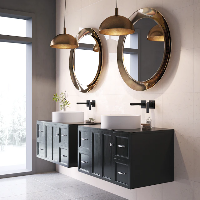 Anvil Modern White Matte Stone 16 in. L x 16 in. W x 5 in. H Round Vessel Bathroom Sink - angle 5 - other