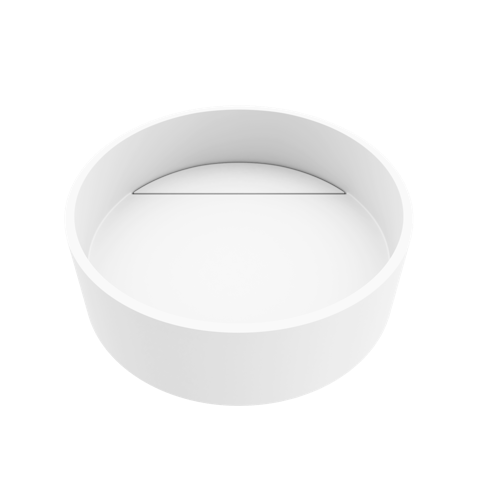 Montauk Modern White Matte Stone 15 in. L x 15 in. W x 5 in. H Round Vessel Bathroom Sink - image 1 - other