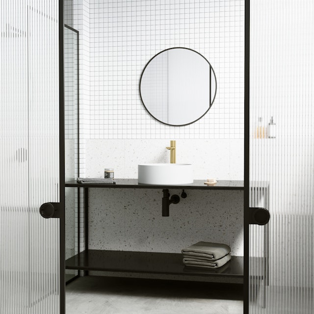 Montauk Modern White Matte Stone 15 in. L x 15 in. W x 5 in. H Round Vessel Bathroom Sink - image 4 - other