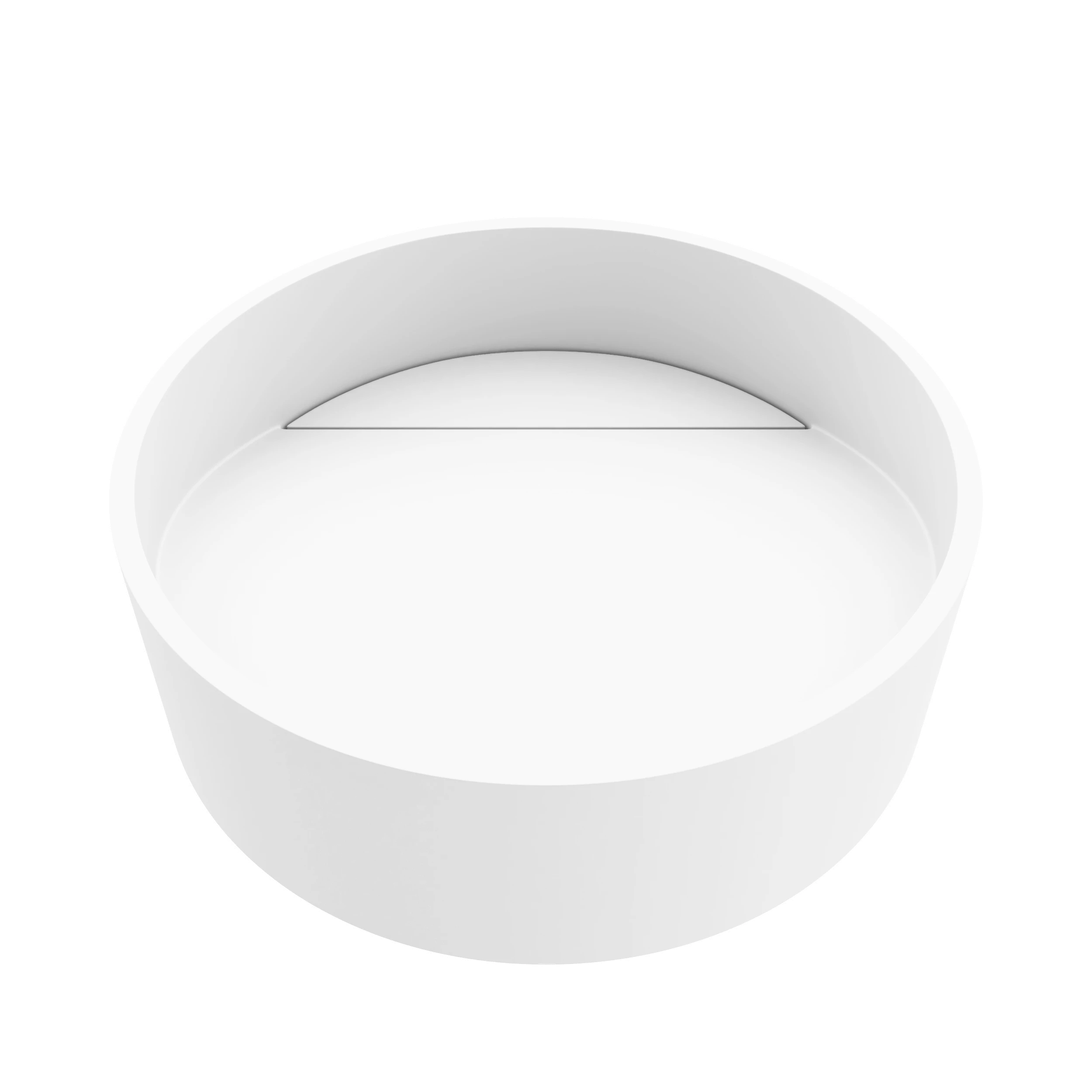 Starr Modern White Matte Stone 15 in. L x 15 in. W x 5 in. H Round Vessel Bathroom Sink