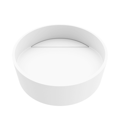 Starr Modern White Matte Stone 15 in. L x 15 in. W x 5 in. H Round Vessel Bathroom Sink - image 1 - other