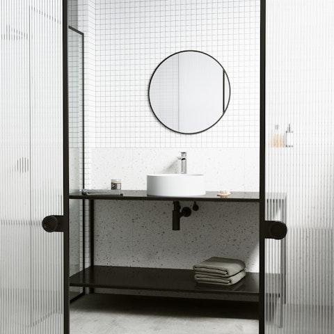 Starr Modern White Matte Stone 15 in. L x 15 in. W x 5 in. H Round Vessel Bathroom Sink - image 4 - other