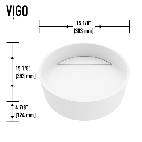 Starr Modern White Matte Stone 15 in. L x 15 in. W x 5 in. H Round Vessel Bathroom Sink - image 8 - other