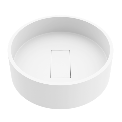 Bryant Modern White Matte Stone 15 in. L x 15 in. W x 5 in. H Round Vessel Bathroom Sink - image 1 - other