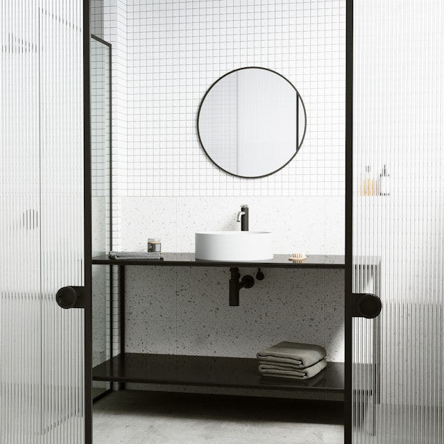 Bryant Modern White Matte Stone 15 in. L x 15 in. W x 5 in. H Round Vessel Bathroom Sink - image 4 - other