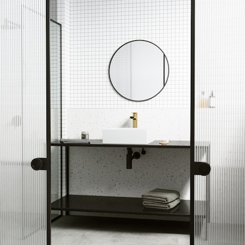 Bryant Modern White Matte Stone 15 in. L x 15 in. W x 5 in. H Square Vessel Bathroom Sink - image 4 - other