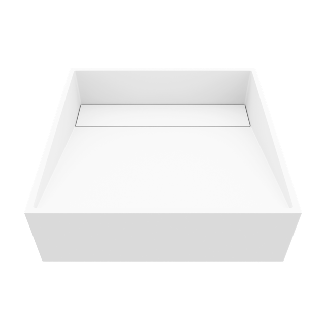 Starr Modern White Matte Stone 15 in. L x 15 in. W x 5 in. H Square Vessel Bathroom Sink - image 1 - other