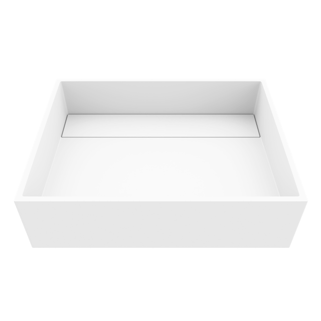 Montauk Modern White Matte Stone 18 in. L x 13 in. W x 5 in. H Rectangular Vessel Bathroom Sink - image 1 - other