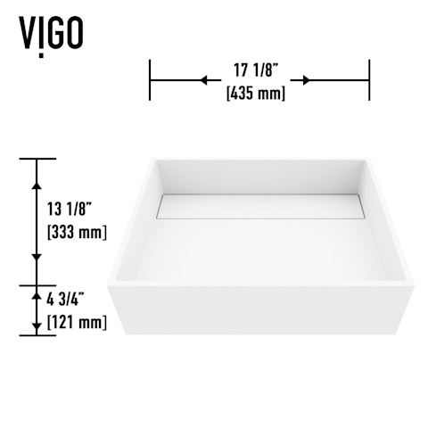 Montauk Modern White Matte Stone 18 in. L x 13 in. W x 5 in. H Rectangular Vessel Bathroom Sink - image 8 - other