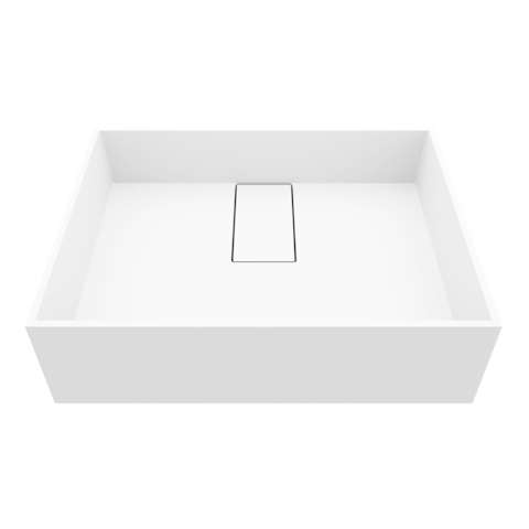 Bryant Modern White Matte Stone 17 in. L x 13 in. W x 5 in. H Rectangular Vessel Bathroom Sink - image 1 - other