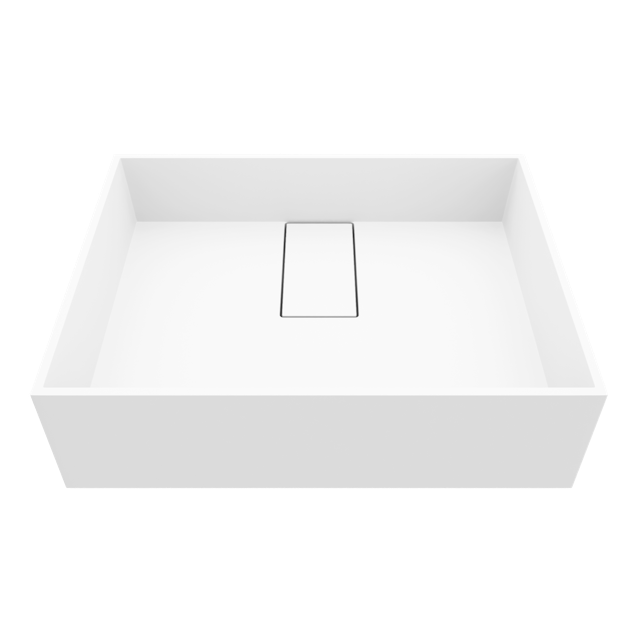 Bryant Modern White Matte Stone 17 in. L x 13 in. W x 5 in. H Rectangular Vessel Bathroom Sink - image 1 - other