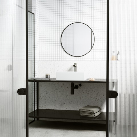 Bryant Modern White Matte Stone 17 in. L x 13 in. W x 5 in. H Rectangular Vessel Bathroom Sink - image 4 - other