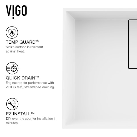 Bryant Modern White Matte Stone 17 in. L x 13 in. W x 5 in. H Rectangular Vessel Bathroom Sink - image 7 - other