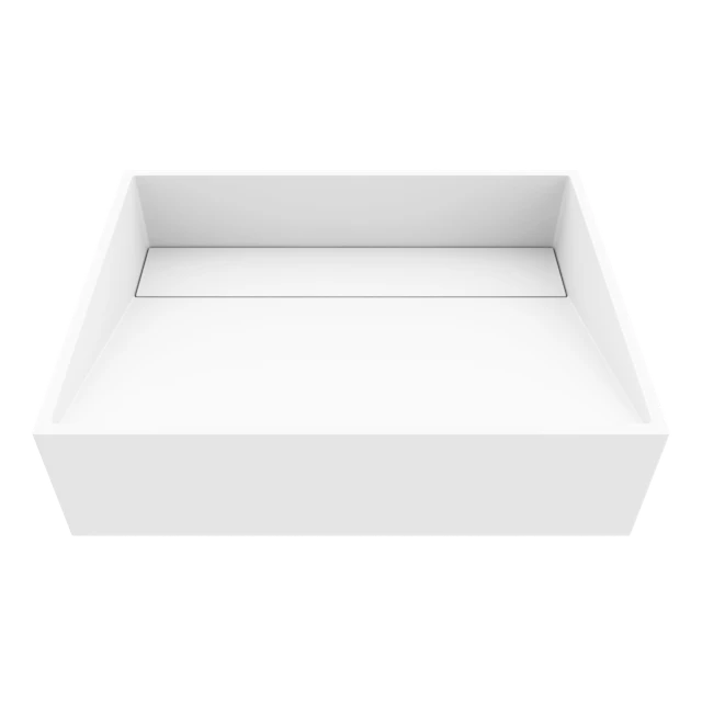 Starr Modern White Matte Stone 17 in. L x 13 in. W x 5 in. H Rectangular Vessel Bathroom Sink - angle 1 - other