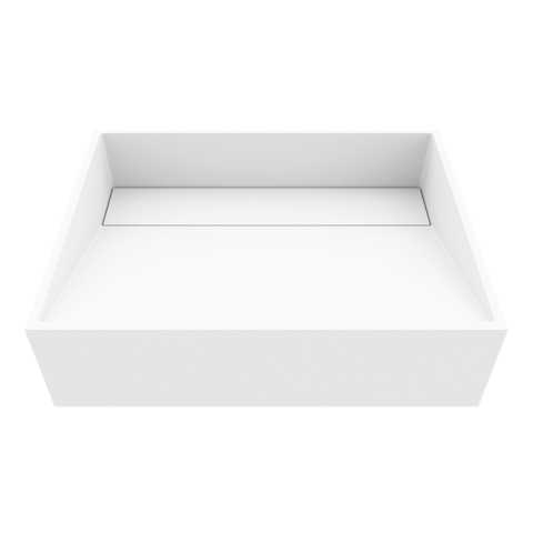 Starr Modern White Matte Stone 17 in. L x 13 in. W x 5 in. H Rectangular Vessel Bathroom Sink - image 1 - other