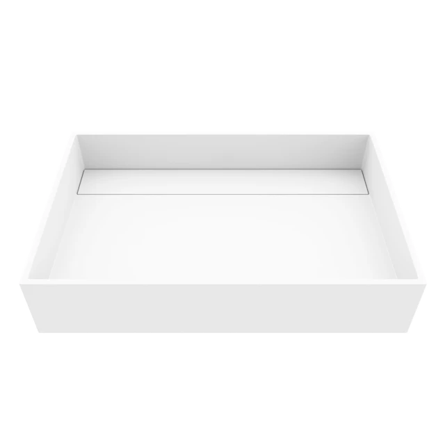 Montauk Modern White Matte Stone 23 in. L x 15 in. W x 5 in. H Rectangular Vessel Bathroom Sink - angle 1 - other