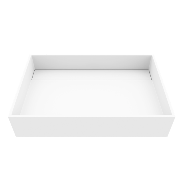 Montauk Modern White Matte Stone 23 in. L x 15 in. W x 5 in. H Rectangular Vessel Bathroom Sink - image 1 - other
